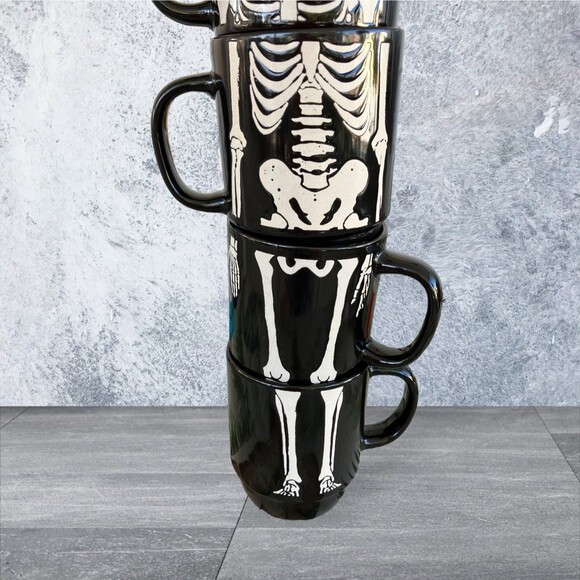 Boston Warehouse Day of the Dead 4 Stacking Skeleton Cups - Picture 2 of 6